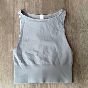 Avocado Powder Blue High Neck Seamless Cropped Tank size S/M